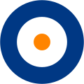 South Africa 1927 to 1947 A simple roundel based on the RAF roundel, but with the red replaced by orange