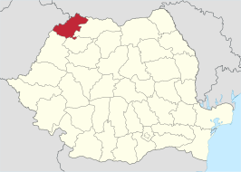 Locatie van district Satu Mare in Roemenië