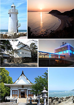 Upper: Iragomisaki Lighthouse, Cape Iragomi Middle: Tahara Castle, Mt Zao Lookout Lower:Kazan Jinja, Akahane Beach