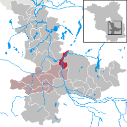 Läget för kommunen Unterspreewald i Landkreis Dahme-Spreewald