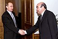 Akajev és Putyin orosz elnök