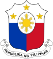 Variante del escudo de armas de las Filipinas. Versión aprobada por el Congreso en 1998 pendiente de referéndum.