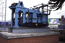 Primer motor de leva lateral Napier de PS Leven, en exhibición en Dumbarton, Escocia
