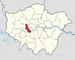 哈默史密斯和富勒姆區在大倫敦的位置