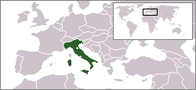 A map showing the location of Italy