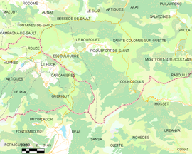 Mapa obce Le Bousquet