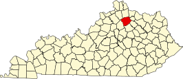 Locatie van Harrison County in Kentucky