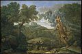 Nicolas Poussin (1658) "Landscape with blind Orion seeking the sun". Metropolitan Museum of Arts, Manhatan, NY.