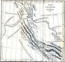 Mapa řeky z roku 1845