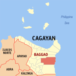 Mapa de Cagayan con Baggao resaltado