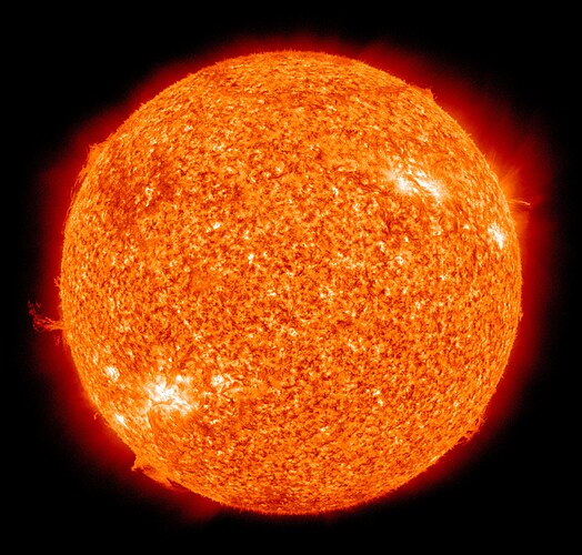 Снимок Солнца, сделаный Обсерваторией солнечной динамики в невидимом ультрафиолетовом диапазоне