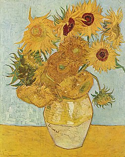 Vase avec douze tournesols (1888), du peintre et dessinateur néerlandais Vincent van Gogh (1853-1890). (définition réelle 2 024 × 2 531*)