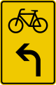 Zeichen 442-10 Vorwegweiser für Fahrradfahrer (linksweisend)