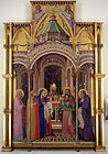 安布罗乔·洛伦泽蒂的《廟宇獻聖（英语：Presentation at the Temple (Ambrogio Lorenzetti)）》，252 × 142 cm，約繪於1342年，1913年始藏[17]