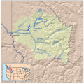 Mapa del río Clearwater —afluente del Snake— que fluye por el norte de Idaho