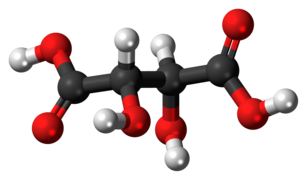 Dextrotartaric acid 3D ball.png