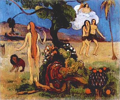 Adam hag Eva pe Ar Baradoz kollet, Paul Gauguin, c. 1890