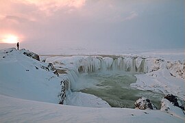 Sunset at Goðafoss, Iceland