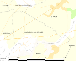 Mapa obce Colombiers-sur-Seulles