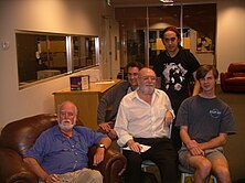 Photo taken at the Wikipedia 2006 meetup in Melbourne, with me sitting on the left appearing to be asleep.