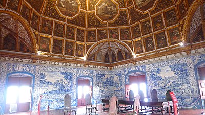 Azulejos of the walls of Sala dos Brasões (ca. 18th century[33]), Sintra National Palace, Portugal