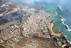 Pemandangan Arrecife dari langit