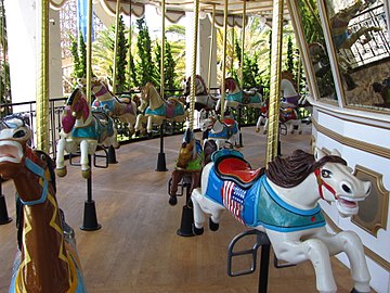 Jumping horses on Carousel Columbia