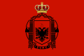 Albánia zászlaja az olasz megszállás alatt, koronával kiegészítve (1939-1943)