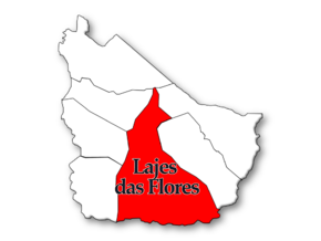 Localização no município de Lajes das Flores