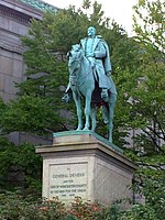 Bronze statue of a man on a horse