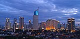 Wisma 46, Indonesia's tallest office building, located in the middle of Jakarta skyscraper.