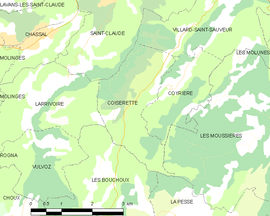 Mapa obce Coiserette
