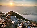 Sunset, Monte Gambarogno and Maggia Delta.