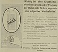 Werbung in der Internationalen Klinischen Rundschau mit der typischen Flasche (1894)