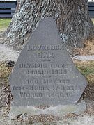 Memorial in front of Lovelock Oak
