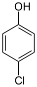 Structuurformule van 4-chloorfenol