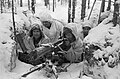 Nido de ametralladora finlandés durante la Guerra de Invierno.