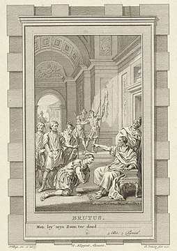 Reinier Vinkeles, ets/gravure van voor het treurspel Brutus, 1770[1]