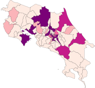 COVID-19 outbreak Costa Rica per capita cases map.svg
