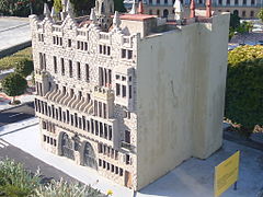 Maqueta del edificio, en Cataluña en Miniatura