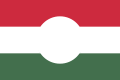 Bandera con el escudo cortado usada durante la Revolución húngara de 1956
