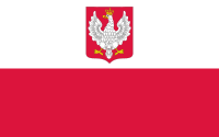 Flaga II Rzeczypospolitej z herbem państwowym w latach 1919–1928