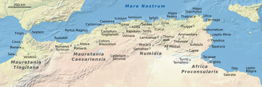 Karte Römische Städte in Nordafrika