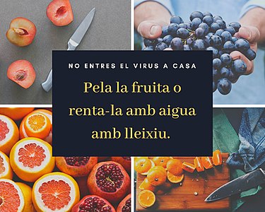 Llavar aliments amb aigua i lleixiu