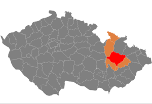 Vị trí huyện Olomouc trong vùng Olomouc trong Cộng hòa Séc