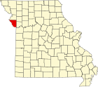 普拉特縣在密蘇里州的位置