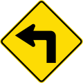 (W12-1.1/PW-16) 90 degree curve, to left