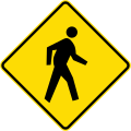 (W16-1/PW-29) Watch for pedestrians crossing