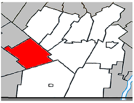 Location within Les Jardins-de-Napierville Regional County Municipality.