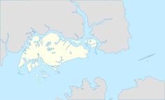 Mapa konturowa Singapuru, po lewej znajduje się punkt z opisem „Bukit Gombak”